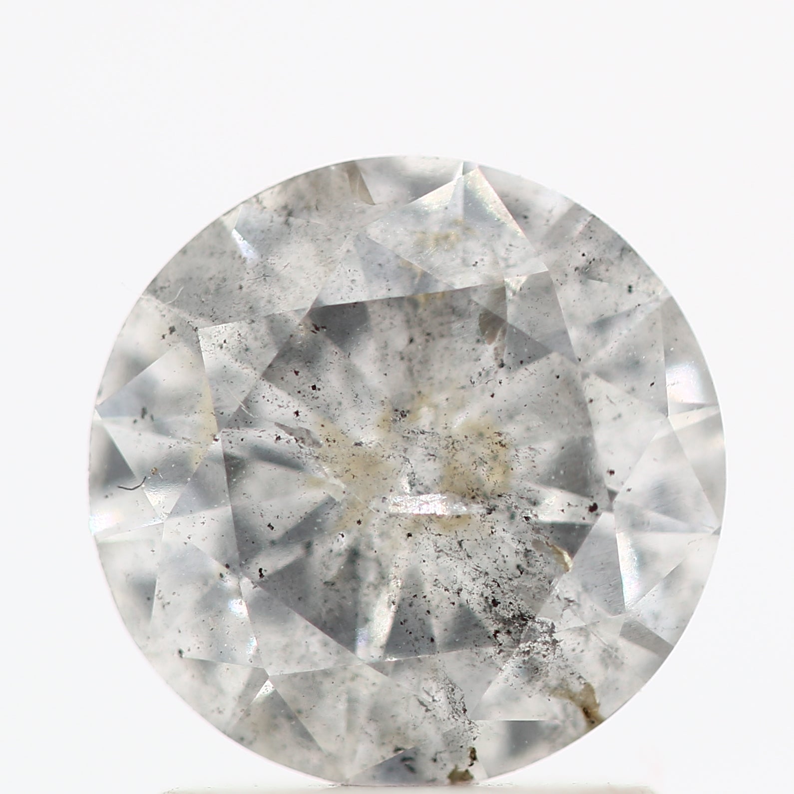 Salt And Pepper Diamond Fancy Gray Color 1.20 CT 7.10 x 3.80 MM Round Brilliant Cut Diamond ! Natural Loose Diamond ! Christmas Gift for Her